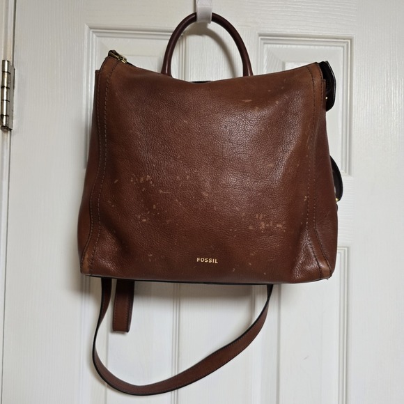 Fossil Handbags - Fossil Chestnut Brown Leather Backpack
